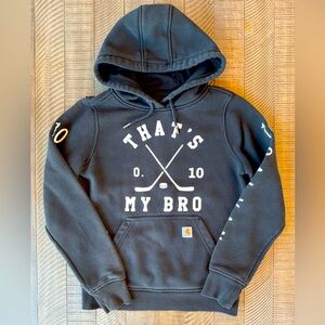 Carhartt Black Hoodie - "That's My Bro" Youth Size XS